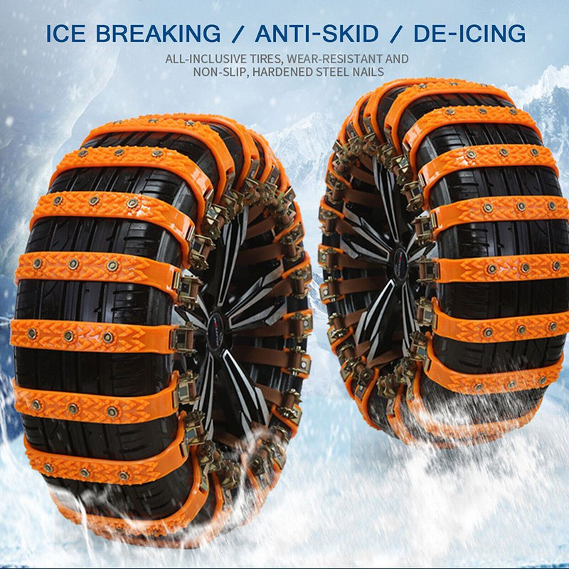 Lanț de zăpadă 1/2/4/6 buc. Lanț de anvelope Set de uretan Legături pentru roți Curele pentru anvelope Lanțuri de iarnă Lant anti-alunecare Set de lanțuri de zăpadă antiderapante