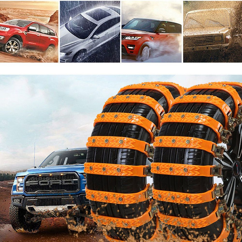 Lanț de zăpadă 1/2/4/6 buc. Lanț de anvelope Set de uretan Legături pentru roți Curele pentru anvelope Lanțuri de iarnă Lant anti-alunecare Set de lanțuri de zăpadă antiderapante