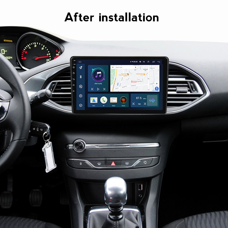 Android 11 autórádió Peugeot 308 T9 308S 2 DIN 2013-2017-hez 8 magos GPS WiFi+4G járműlejátszó Carplay+Auto DSP RDS