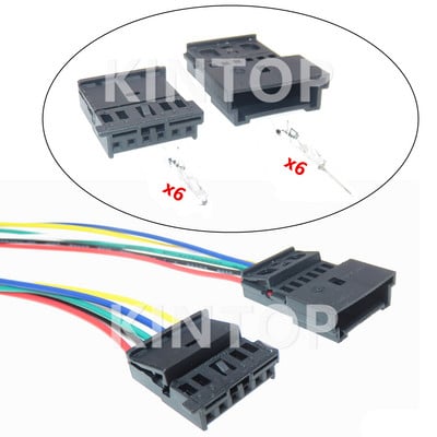 1 set 6 pini 4B0971978B Priză cablu audio pentru Tweeter auto 1-1241370-3 1-1703874-1 Conector auto nesigilat cu fire