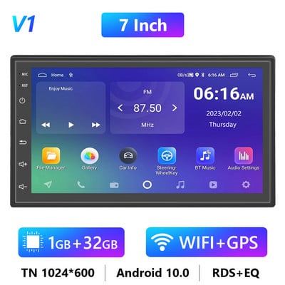 Podofo Android 11 Autoradio Auto Radio 32G 2 Din 7"/9"/10" Universal WIFI GPS Car Audio Multimedia Player pentru Nissan Toyota Kia