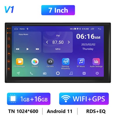Podofo Android 11 Autoradio Auto Radio 32G 2 Din 7"/9"/10" Universal WIFI GPS Car Audio Multimedia Player pentru Nissan Toyota Kia