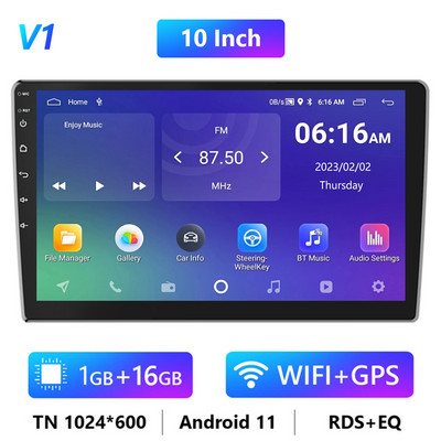 Podofo Android 11 Autoradio Auto Radio 32G 2 Din 7"/9"/10" Universal WIFI GPS Car Audio Multimedia Player pentru Nissan Toyota Kia