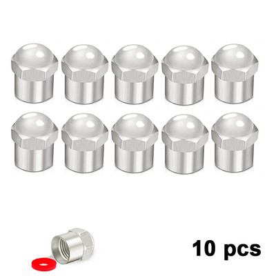 10/20/50 vnt chromo padangų vožtuvo koto dangteliai, nerūdijantis plastikas su guminiu sandarikliu Universalūs automobilių motociklų vožtuvo koto dangteliai