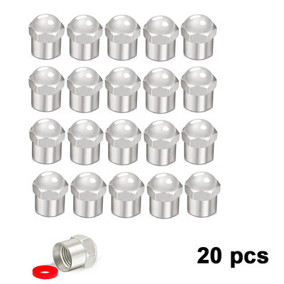 10/20/50 vnt chromo padangų vožtuvo koto dangteliai, nerūdijantis plastikas su guminiu sandarikliu Universalūs automobilių motociklų vožtuvo koto dangteliai