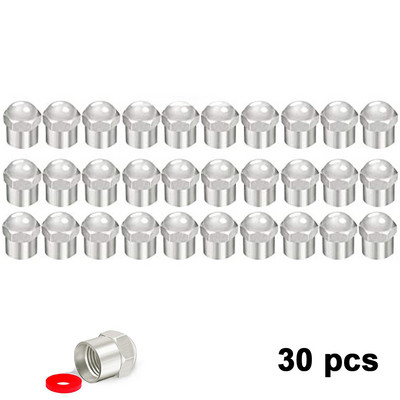 10/20/50 vnt chromo padangų vožtuvo koto dangteliai, nerūdijantis plastikas su guminiu sandarikliu Universalūs automobilių motociklų vožtuvo koto dangteliai