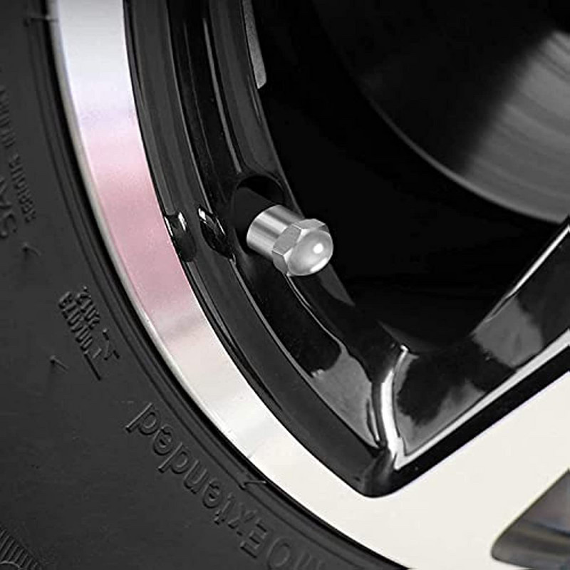 10/20/50 vnt chromo padangų vožtuvo koto dangteliai, nerūdijantis plastikas su guminiu sandarikliu Universalūs automobilių motociklų vožtuvo koto dangteliai