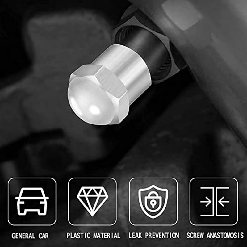 10/20/50 vnt chromo padangų vožtuvo koto dangteliai, nerūdijantis plastikas su guminiu sandarikliu Universalūs automobilių motociklų vožtuvo koto dangteliai