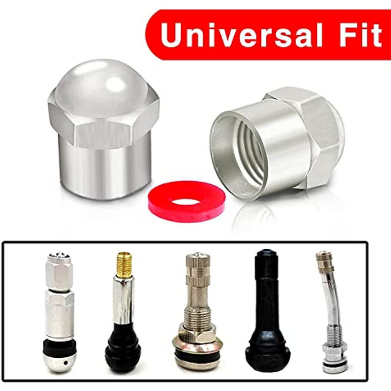 10/20/50 vnt chromo padangų vožtuvo koto dangteliai, nerūdijantis plastikas su guminiu sandarikliu Universalūs automobilių motociklų vožtuvo koto dangteliai