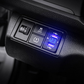 4,2A Dual Port Toma Fast Phone 12V 24V Charger with LED Voltmeter Car Ενσωματωμένος φορτιστής USB Socket Adapter For Honda Crv CB500X