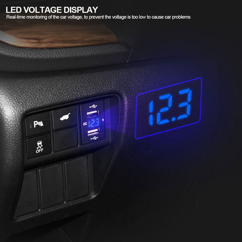 4.2A Dual Port Toma Fast Phone 12V 24V Incarcator cu LED Voltmetru Auto USB incorporat Incarcator adaptor priza pentru Honda Crv CB500X