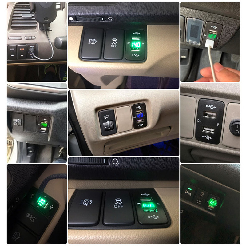 4.2A Dual Port Toma Fast Phone 12V 24V Incarcator cu LED Voltmetru Auto USB incorporat Incarcator adaptor priza pentru Honda Crv CB500X