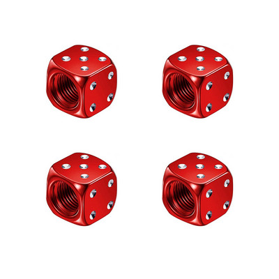 4Pcs Dice Style Kapice ventila za gume za automobile Motocikli Bicikli Kapice za bradavice od aluminijske legure Ventil za zrak u gumama Kapice kotača otporne na prašinu