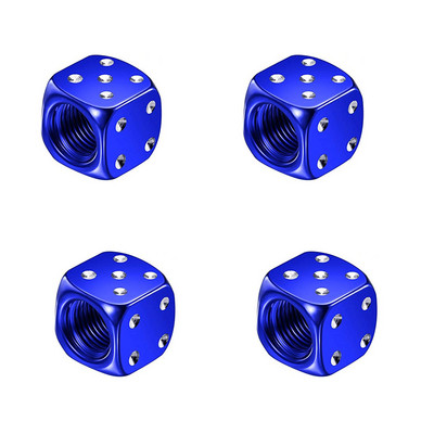 4Pcs Dice Style Kapice ventila za gume za automobile Motocikli Bicikli Kapice za bradavice od aluminijske legure Ventil za zrak u gumama Kapice kotača otporne na prašinu