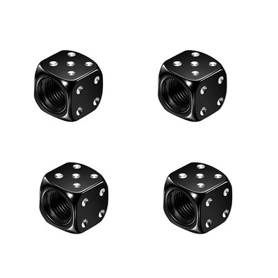 4Pcs Dice Style Kapice ventila za gume za automobile Motocikli Bicikli Kapice za bradavice od aluminijske legure Ventil za zrak u gumama Kapice kotača otporne na prašinu