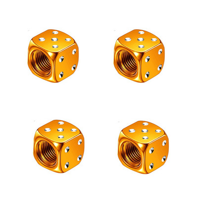 4Pcs Dice Style Kapice ventila za gume za automobile Motocikli Bicikli Kapice za bradavice od aluminijske legure Ventil za zrak u gumama Kapice kotača otporne na prašinu