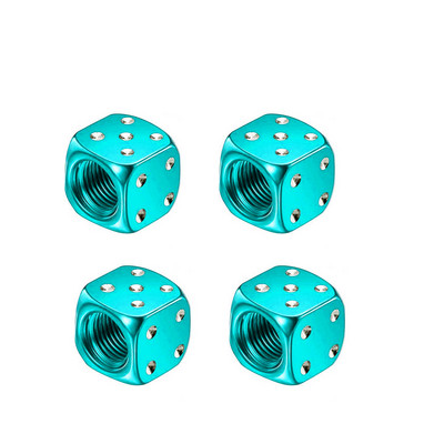 4Pcs Dice Style Kapice ventila za gume za automobile Motocikli Bicikli Kapice za bradavice od aluminijske legure Ventil za zrak u gumama Kapice kotača otporne na prašinu