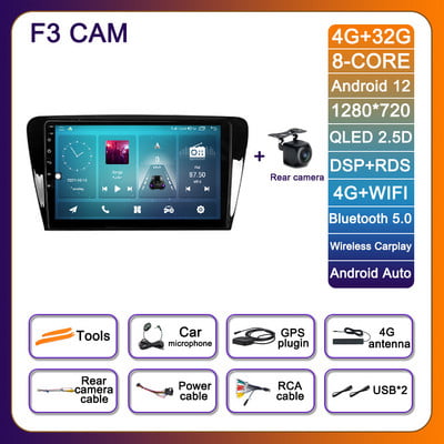 10.1 inch Android 12 pentru Skoda Octavia 2013 - 2018 Radio auto SWC 4G ADAS Navigație GPS Autoradio Multimedia Stereo DSP Player