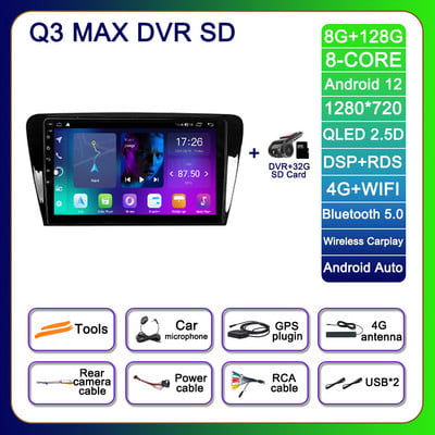 10.1 inch Android 12 pentru Skoda Octavia 2013 - 2018 Radio auto SWC 4G ADAS Navigație GPS Autoradio Multimedia Stereo DSP Player