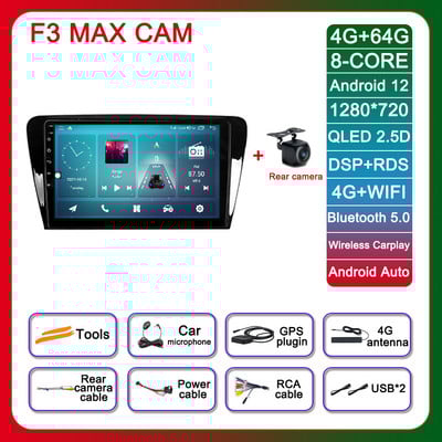 10.1 inch Android 12 pentru Skoda Octavia 2013 - 2018 Radio auto SWC 4G ADAS Navigație GPS Autoradio Multimedia Stereo DSP Player