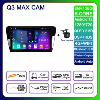 10.1 inch Android 12 pentru Skoda Octavia 2013 - 2018 Radio auto SWC 4G ADAS Navigație GPS Autoradio Multimedia Stereo DSP Player