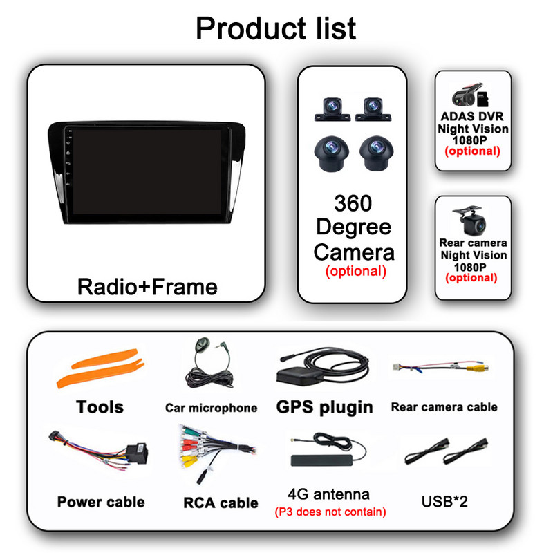 10.1 inch Android 12 pentru Skoda Octavia 2013 - 2018 Radio auto SWC 4G ADAS Navigație GPS Autoradio Multimedia Stereo DSP Player