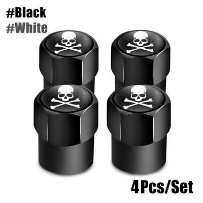 4 bucăți/set Capace de supapă cu logo craniu roșu Accesorii pentru roți de mașină Capac pentru tijă Auto Styling Din aliaj de aluminiu Capace pentru jante pentru anvelope
