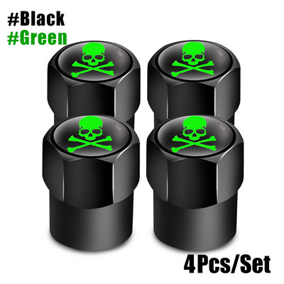 4 bucăți/set Capace de supapă cu logo craniu roșu Accesorii pentru roți de mașină Capac pentru tijă Auto Styling Din aliaj de aluminiu Capace pentru jante pentru anvelope