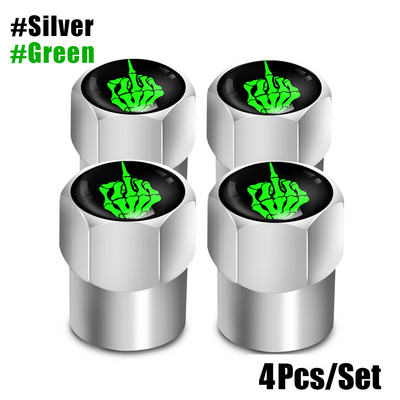 4 bucăți/set Capace de supapă cu logo craniu roșu Accesorii pentru roți de mașină Capac pentru tijă Auto Styling Din aliaj de aluminiu Capace pentru jante pentru anvelope