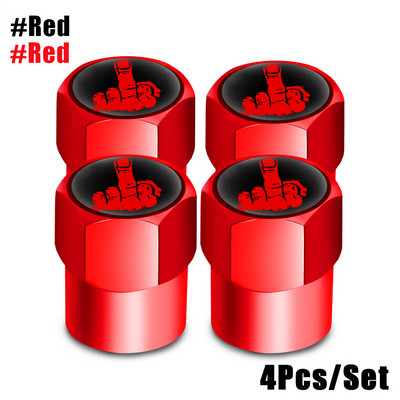 4 bucăți/set Capace de supapă cu logo craniu roșu Accesorii pentru roți de mașină Capac pentru tijă Auto Styling Din aliaj de aluminiu Capace pentru jante pentru anvelope