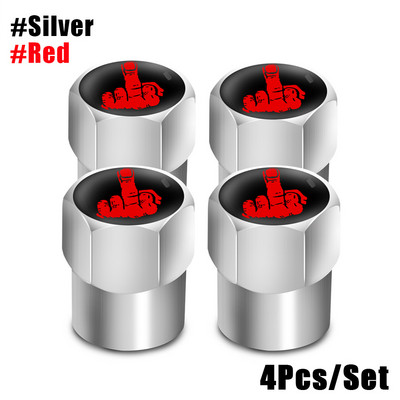 4 bucăți/set Capace de supapă cu logo craniu roșu Accesorii pentru roți de mașină Capac pentru tijă Auto Styling Din aliaj de aluminiu Capace pentru jante pentru anvelope
