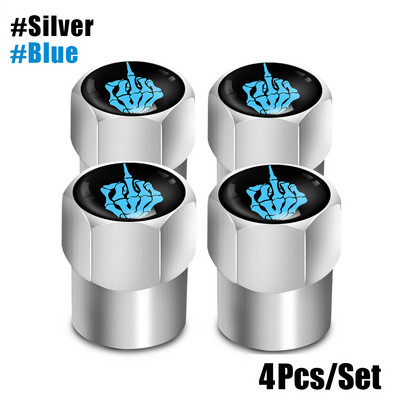 4 bucăți/set Capace de supapă cu logo craniu roșu Accesorii pentru roți de mașină Capac pentru tijă Auto Styling Din aliaj de aluminiu Capace pentru jante pentru anvelope