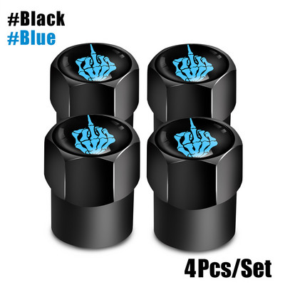 4 bucăți/set Capace de supapă cu logo craniu roșu Accesorii pentru roți de mașină Capac pentru tijă Auto Styling Din aliaj de aluminiu Capace pentru jante pentru anvelope