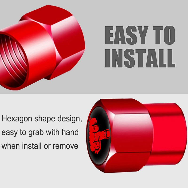 4 bucăți/set Capace de supapă cu logo craniu roșu Accesorii pentru roți de mașină Capac pentru tijă Auto Styling Din aliaj de aluminiu Capace pentru jante pentru anvelope