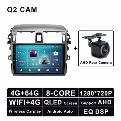 Android 11 automobilio radijas GPS daugialypės terpės vaizdo stereofoninis įrenginys, skirtas Toyota Corolla 2006–2013 navigacijos grotuvui Bluetooth 5.0 4G LTE WIFI DSP