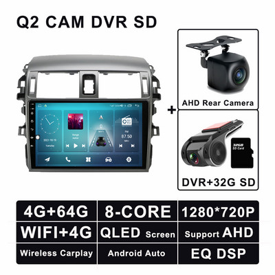 Android 11 automobilio radijas GPS daugialypės terpės vaizdo stereofoninis įrenginys, skirtas Toyota Corolla 2006–2013 navigacijos grotuvui Bluetooth 5.0 4G LTE WIFI DSP