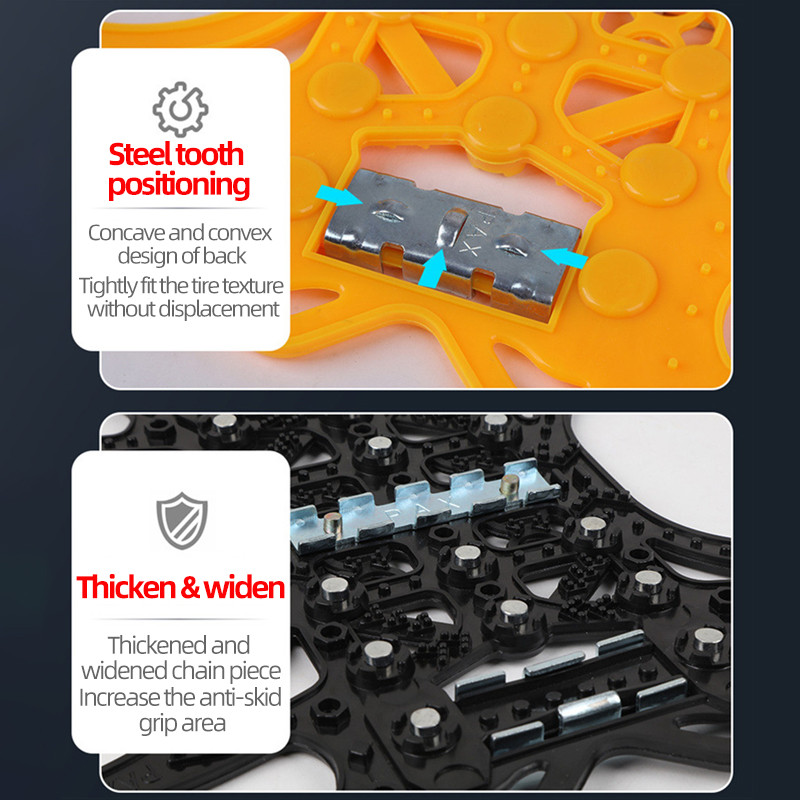 Lanț antiderapant pentru anvelope cu șenile tip nou stil pentru mașini SUV universal negru galben anvelope auto lanțuri antiderapante