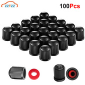 100 tk rehvide klapikorgid, plastikust klapivarre korgid O-kummist tihendiga, universaalsed varrekatted automaasturite jalgrataste mootorrataste jaoks