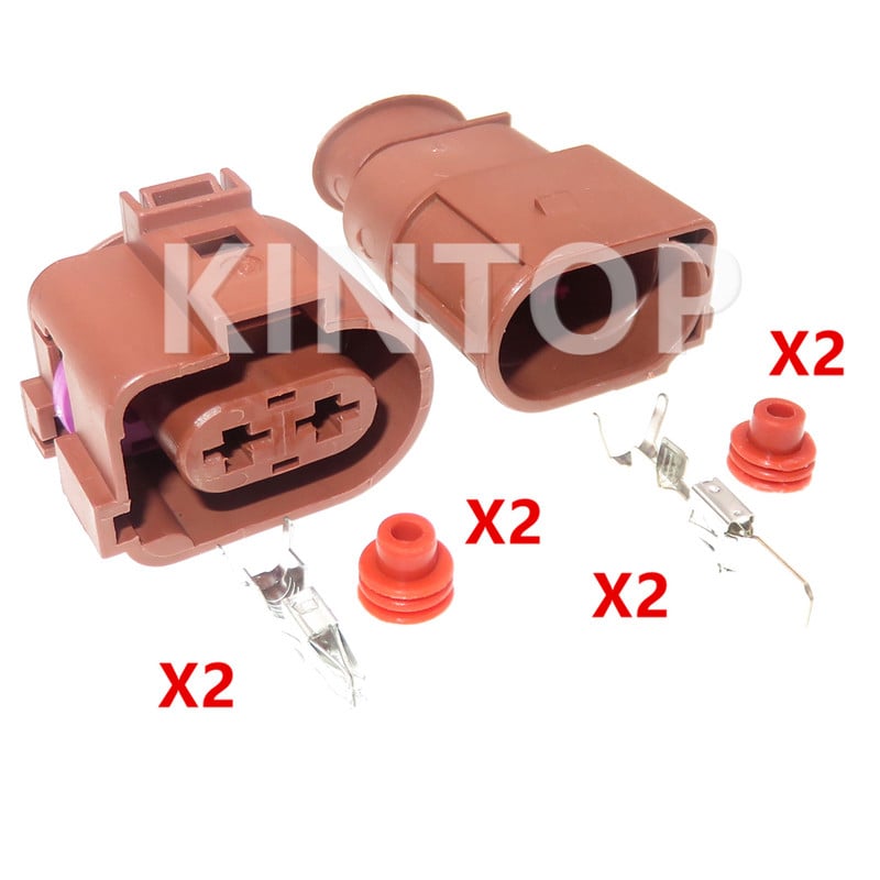 1 set 2 pini 3B0973852A 3B0973752A conector impermeabil pentru mașină pentru ventilator electronic Audi, priză cablu electric cu fire