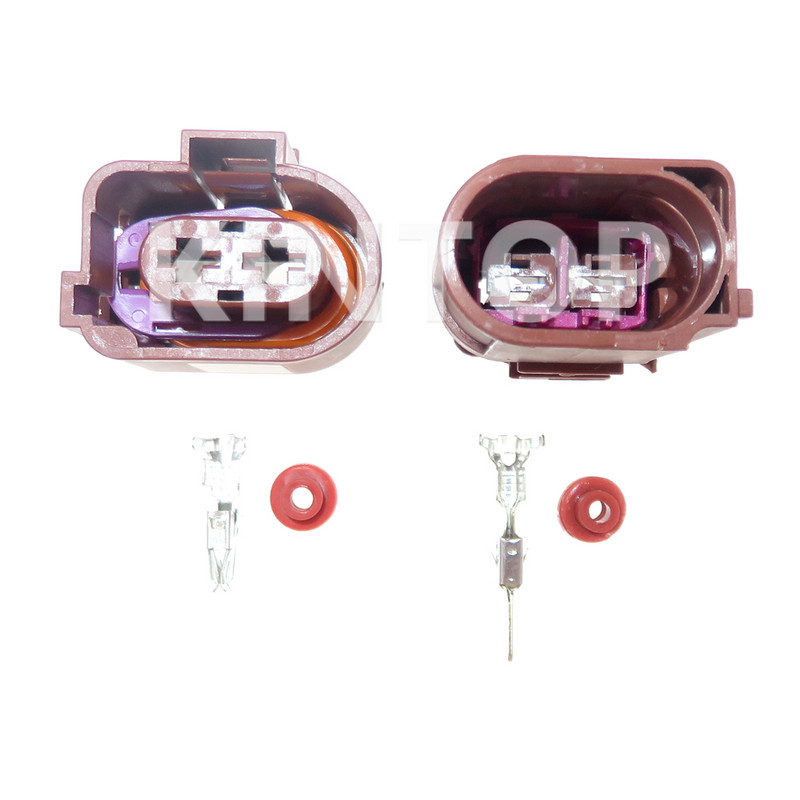 1 set 2 pini 3B0973852A 3B0973752A conector impermeabil pentru mașină pentru ventilator electronic Audi, priză cablu electric cu fire