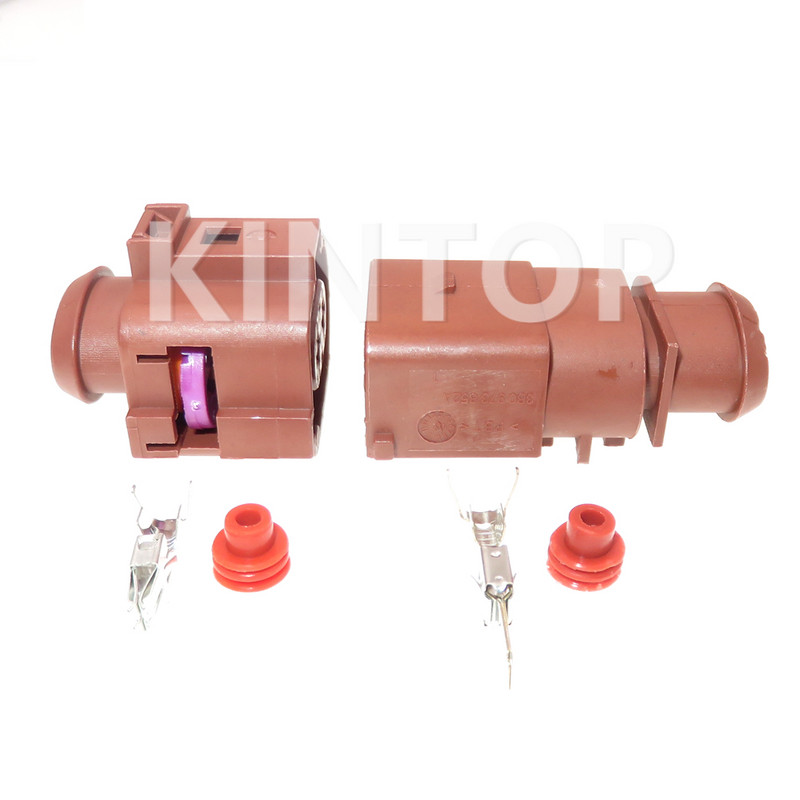 1 set 2 pini 3B0973852A 3B0973752A conector impermeabil pentru mașină pentru ventilator electronic Audi, priză cablu electric cu fire