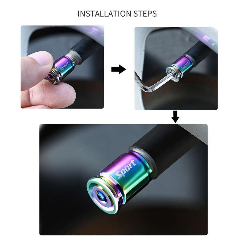 4 bucăți capace de tijă a supapelor anvelopei, capace de roți din aluminiu anodizat, capace universale pentru niple pentru mașini, camioane, motociclete, SUV-uri și biciclete