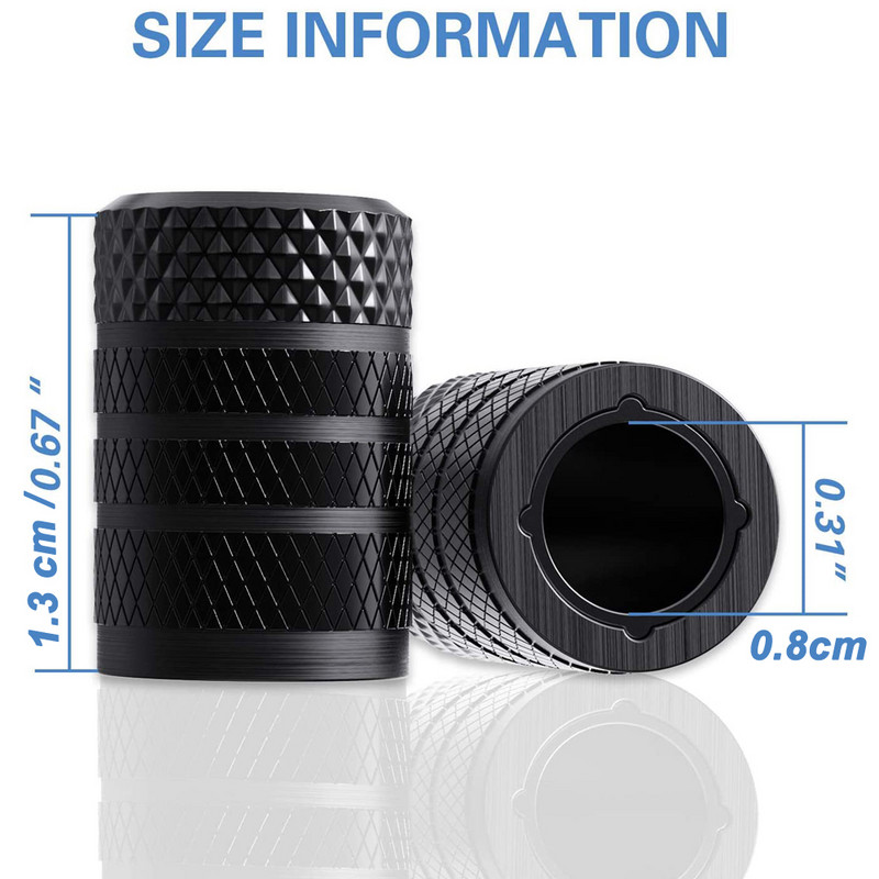 Capace de tijă a supapei anvelopei moletate din aluminiu cu căptușeală din plastic Capace de niplu pentru roți de anvelope rezistente la coroziune pentru mașini și motociclete