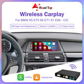 Road Top Wireless IOS CarPlay pentru BMW CIC System X5 E70 X6 E71 2011-2013 X1 E84 2009-2015 cu Android Auto Mirror Link AirPlay