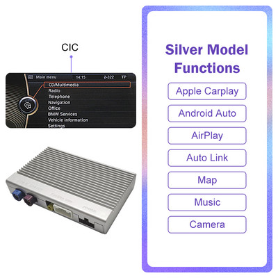 Road Top Wireless IOS CarPlay pentru BMW CIC System X5 E70 X6 E71 2011-2013 X1 E84 2009-2015 cu Android Auto Mirror Link AirPlay