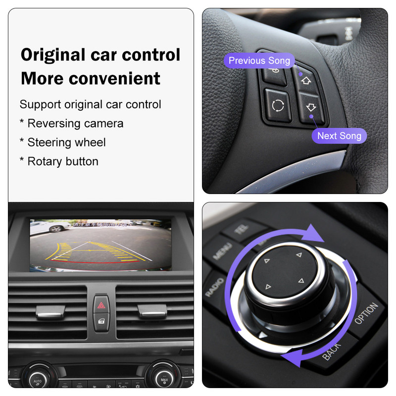 Road Top Wireless IOS CarPlay pentru BMW CIC System X5 E70 X6 E71 2011-2013 X1 E84 2009-2015 cu Android Auto Mirror Link AirPlay
