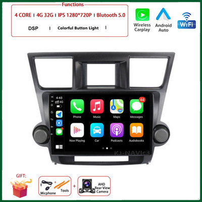 Android 12 - Toyota Highlander 2 XU40 2007 - 2013 Autórádió Multimédia Videolejátszó Navigáció Sztereó GPS No 2Din 2Din DVD