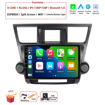 Android 12 - Toyota Highlander 2 XU40 2007 - 2013 Autórádió Multimédia Videolejátszó Navigáció Sztereó GPS No 2Din 2Din DVD