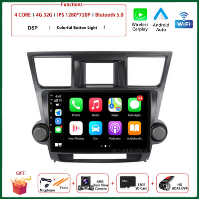 Android 12 - Toyota Highlander 2 XU40 2007 - 2013 Autórádió Multimédia Videolejátszó Navigáció Sztereó GPS No 2Din 2Din DVD