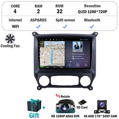 Android 12 Chevrolet Colorado 2014-2018 rendszerhez Silverado GMC Sierra VIA Vtrux Truck 2014-2018 StereoGPS autórádió DVD nélkül